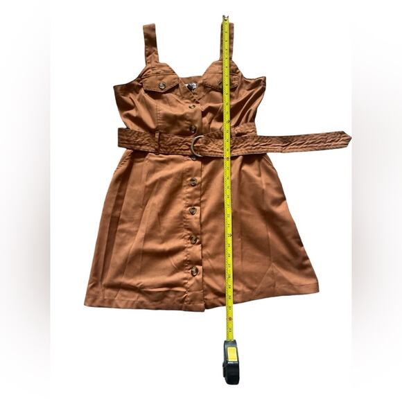 Women’s/Teen Burnt Orange Dress with a belt and pockets Size Medium - Picture 2 of 8